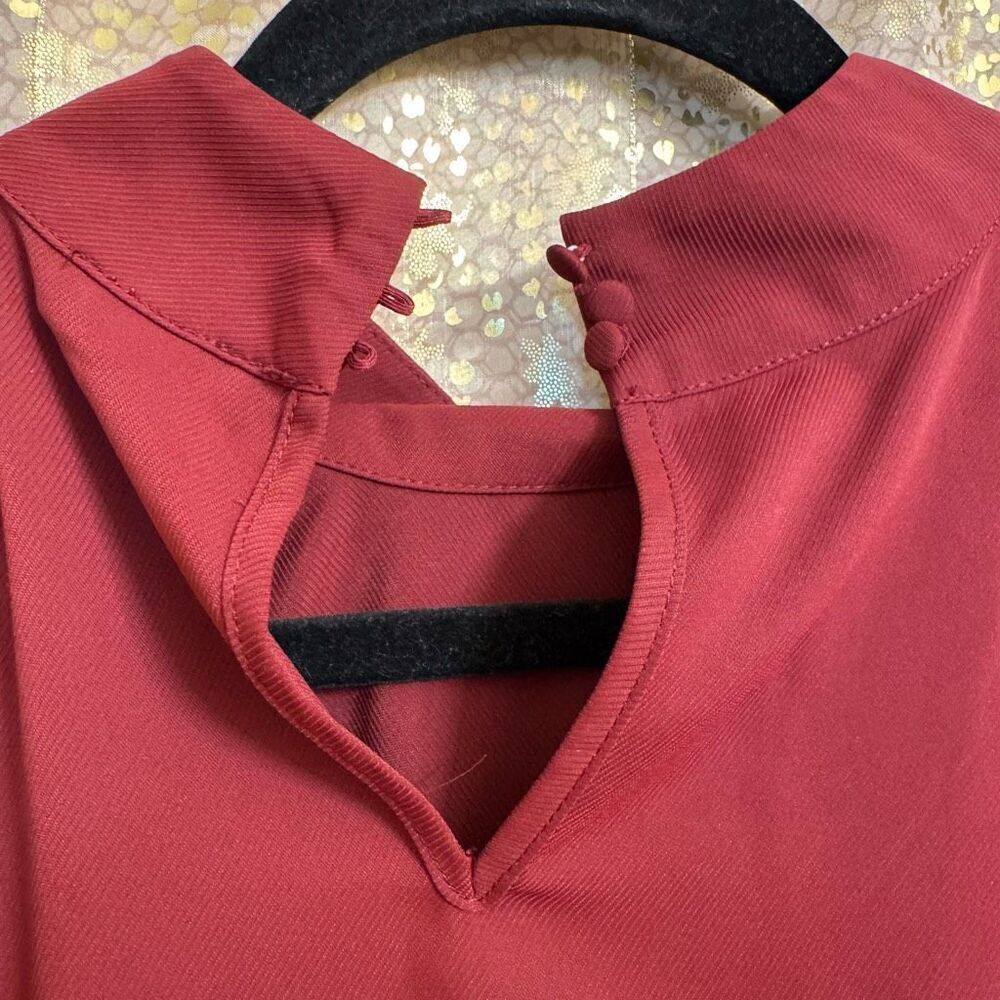 Express Burgundy Red Long Sleeve Mock Neck Mini Casual Dress XL - Picture 6 of 8
